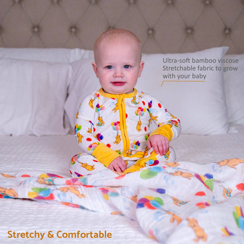 Bamboo Baby Convertible Zipper Pajama Up Up Up and Bear