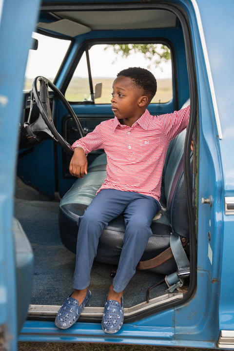 Inshore Performance Polo - Red Stripe 