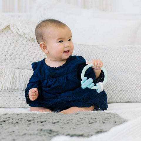 Ritzy Rattle™ Silicone Teething Rattle - Highland Cow