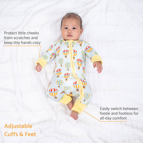 Bamboo Baby Convertible Zipper Pajama Hot Air Balloon