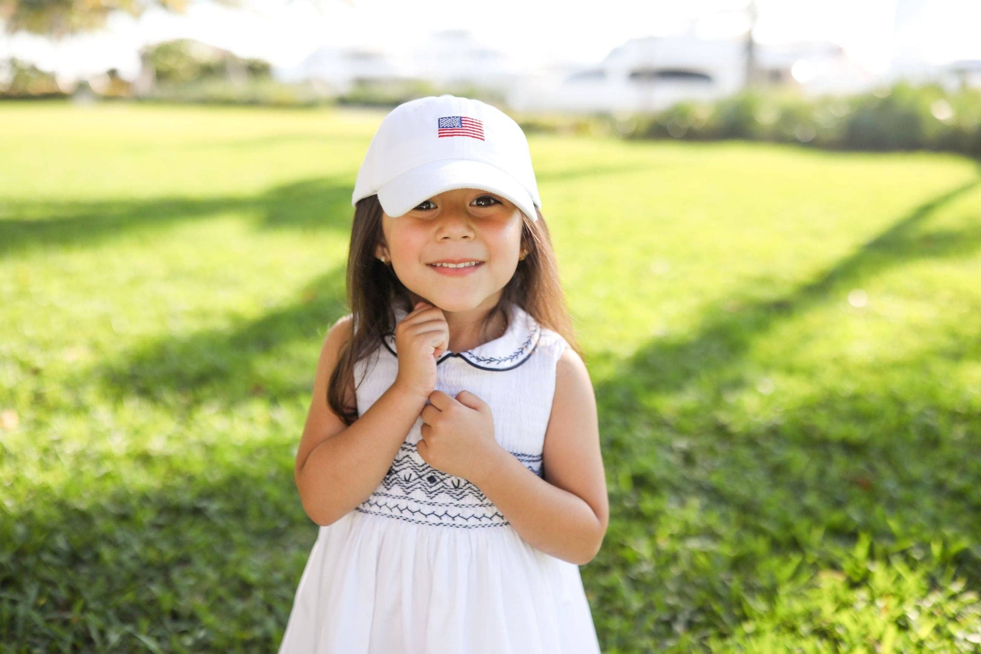 American Flag Bow Baseball Hat - Bits & Bows