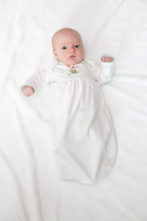 Golf Dog Embroidered Infant Gown