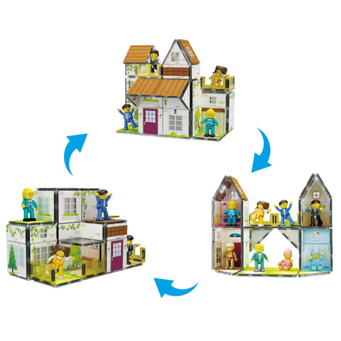 Family Homestead Doll House Magnetic Building Tile Set