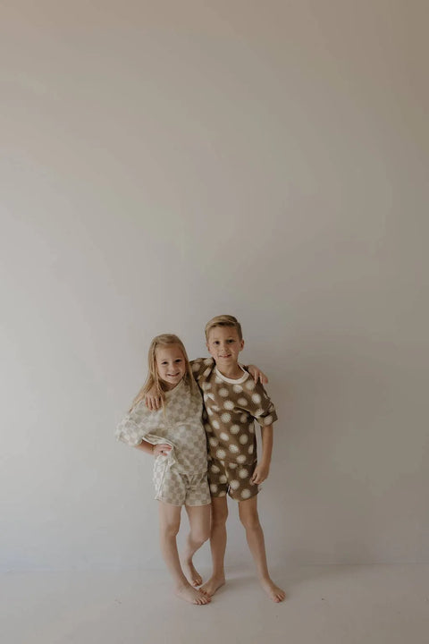 French Terry Short Set | Checkerboard
