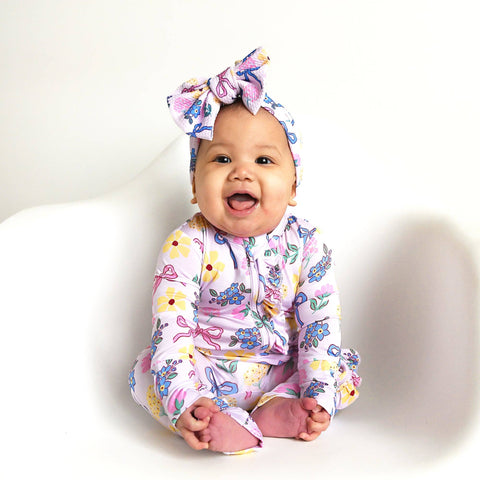 Evie Ruffle Zip Bamboo Pajama