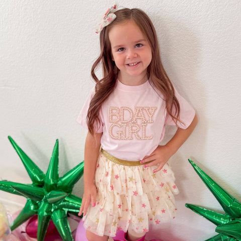 Pearl Birthday Girl Patch T-Shirt