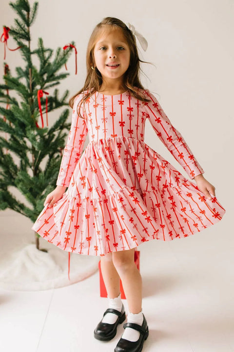 Gwendolyn Ruffle Dress in Dainty Bows