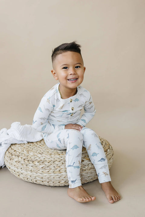 Snugglesaurus Bamboo Henley PJ Set