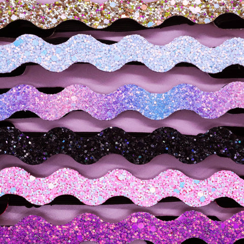 Adjustable No Slip Zig Zag Glitter Headbands