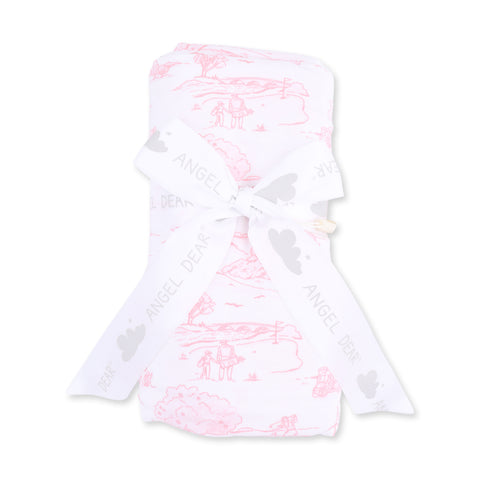 Swaddle Blanket - Pink Golf Toile