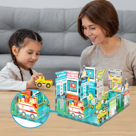 PicassoTiles Metro City Magnetic Action Figures (8 Pieces)