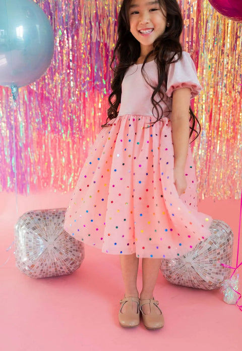 Diana Dress - Soft Pink Confetti