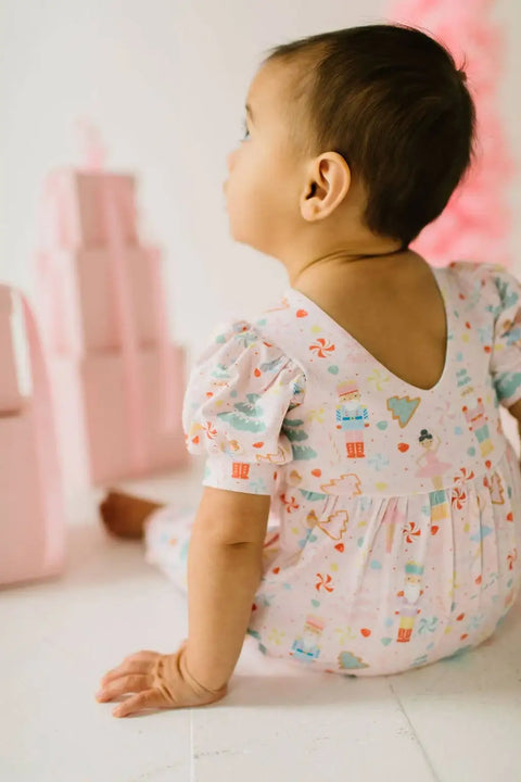 Puffed Rosie Romper in Sugar Plum