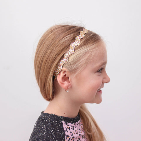 Adjustable No Slip Zig Zag Glitter Headbands