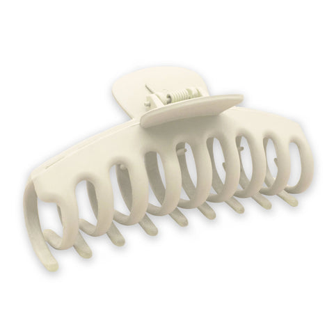 Large Round Matte Hair Claw Clip - Ivory