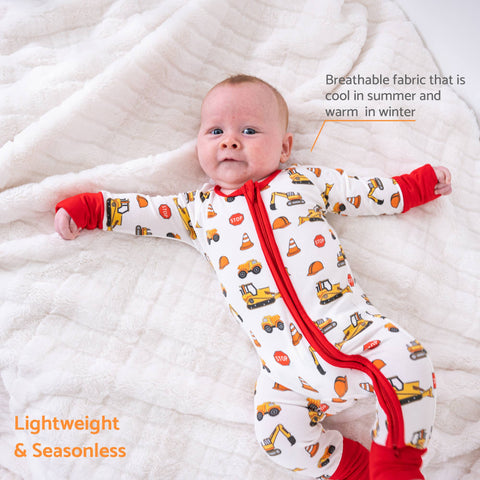 Bamboo Baby Convertible Zipper Pajama Construction