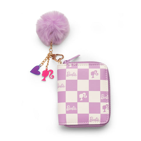 Barbie™ Purple Checkered Kids Zip Wallet