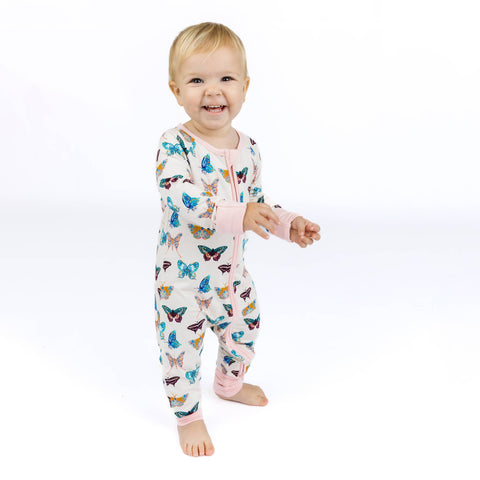 Wings of Paradise Butterflies Baby Bamboo Convertible Footie
