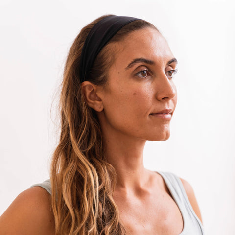 Adjustable No Slip Mesh Sport Headband - Black