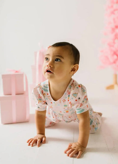 Puffed Rosie Romper in Sugar Plum