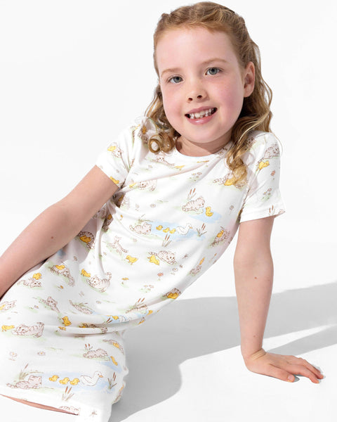 Girls' Short Sleeve Bamboo Dress/Nightgown - Tiny Tails Tales