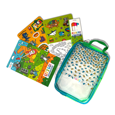 Let's Go!: Activity & Coloring Kit - Robo Dinos