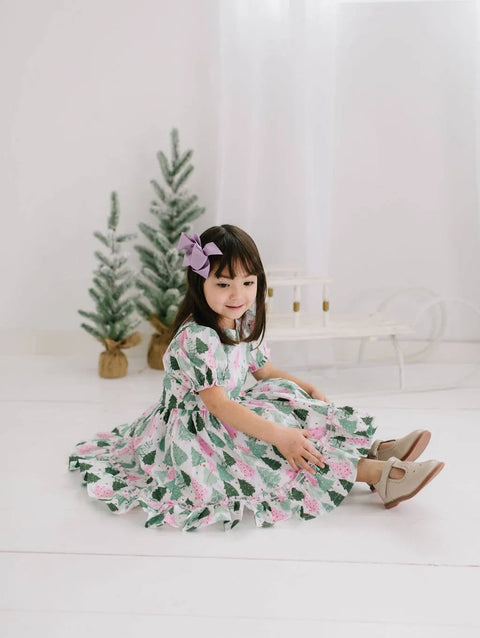 Aura Poplin Dress - Christmas Tree
