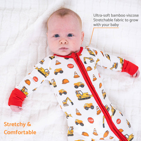 Bamboo Baby Convertible Zipper Pajama Construction