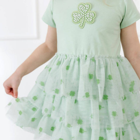 Flocked Shamrock Tutu Dress