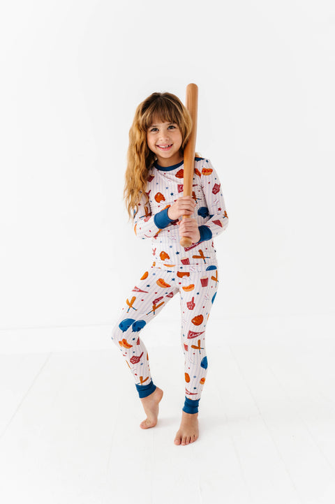 Stripes & Strikes Bamboo Pajama Set for Kids