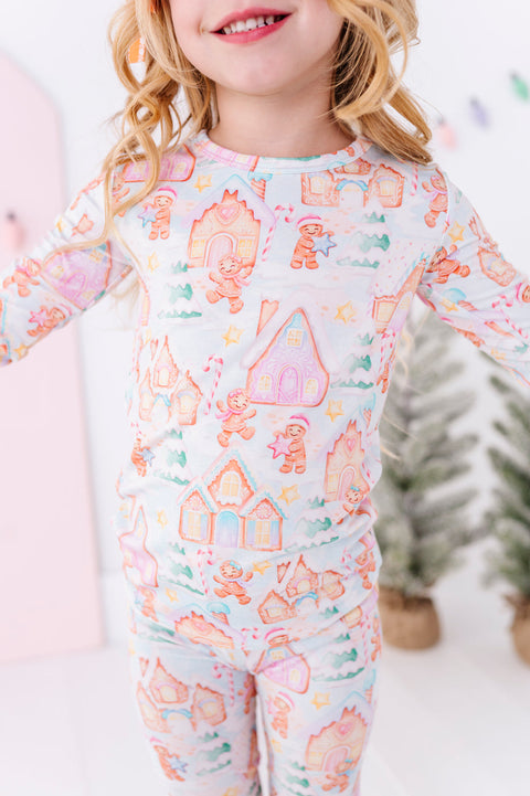 Gingerbread Lane Bamboo Pajama Set for Kids