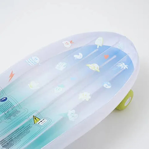 Kids Skateboard Float - Blue-Lime