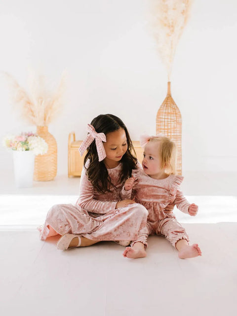 Gwendolyn Ruffle Dress in Crushed Blush