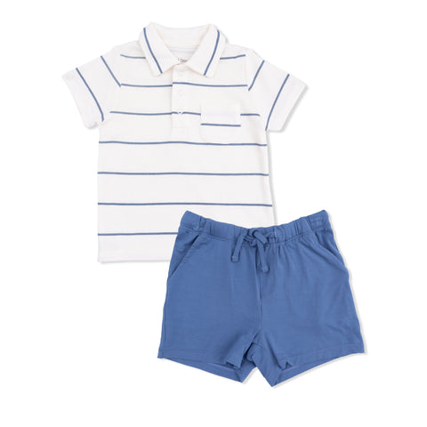 Polo with Casual Short - Vintage Stripe