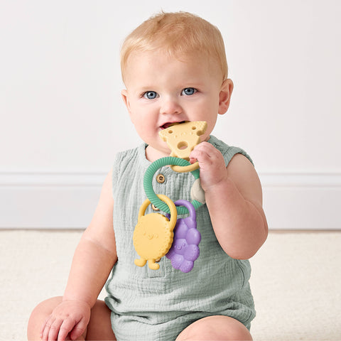 Itzy Trio™ Multi-textured Silicone Teething Ring - Charcuterie
