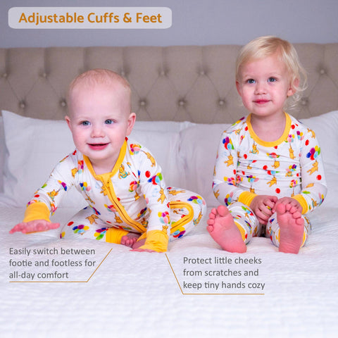 Bamboo Baby Convertible Zipper Pajama Up Up Up and Bear