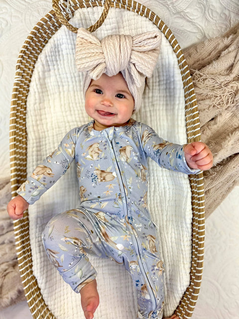 Bunny Blossoms Bamboo Zippy Romper