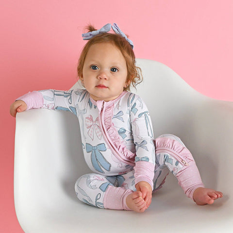 Samantha Bows Zip Bamboo Pajama