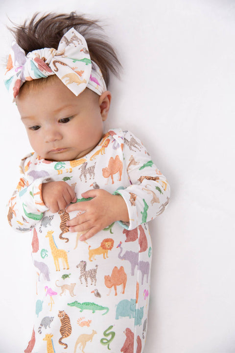 Zoo Crew Bamboo Knotted Infant Gown