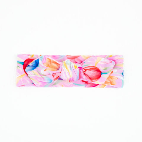 Vibrant Tulips Bamboo Topknot Headband