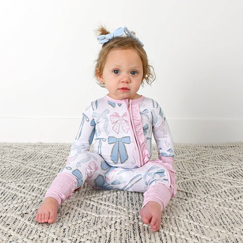 Samantha Bows Zip Bamboo Pajama
