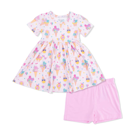 Twirly Dress with Cartwheel Short - Ice Cream Fun Crew
