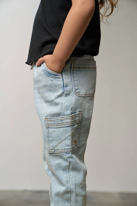 Cargo Denim Jogger - Light Wash