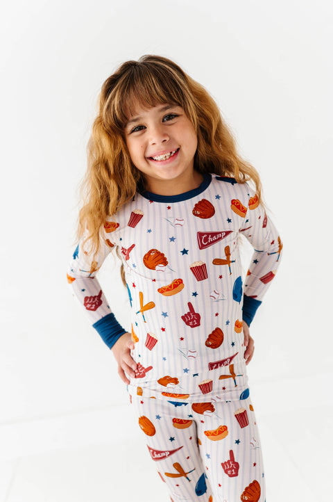 Stripes & Strikes Bamboo Pajama Set for Kids