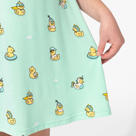 Bamboo Short Sleeve Dress - Rubber Ducky