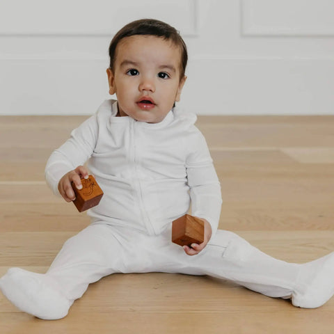 Zip-Up Footie Pajama - Dove