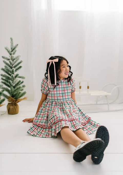 Aura Poplin Dress - Holiday Plaid