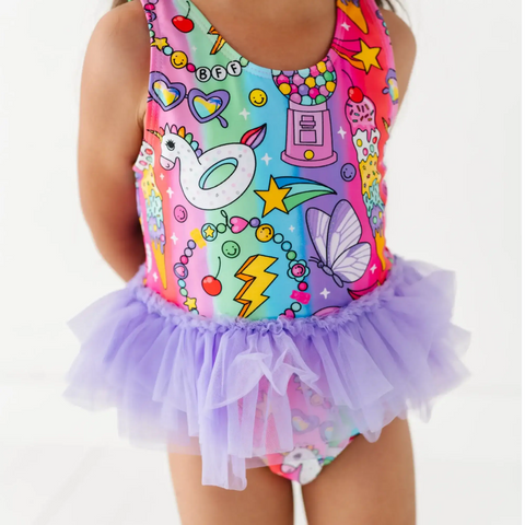 Cosmic Candyland Girls Swimsuit With Tutu