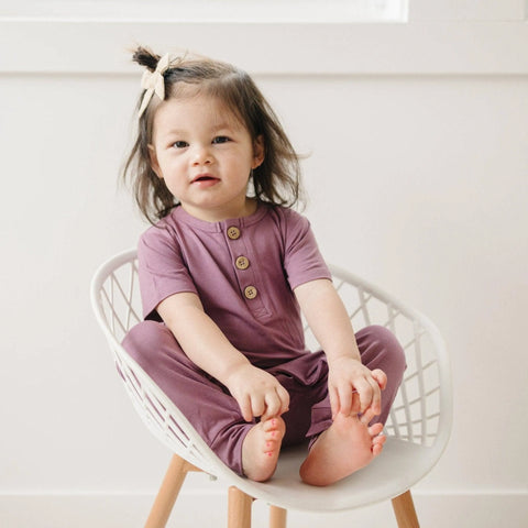 White Bamboo Henley Romper