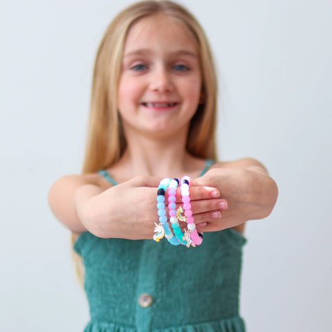 Glow in the Dark Unicorn Charm Bubble Bracelet